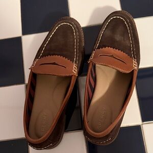 Sperry Brown and Tan Leather Penny Loafers